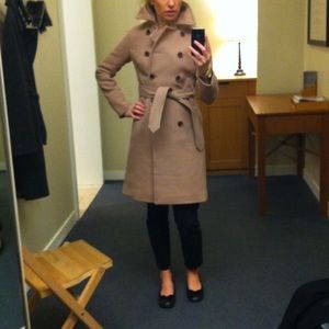 J. Crew camel stadium cloth wool winter coat size 4
